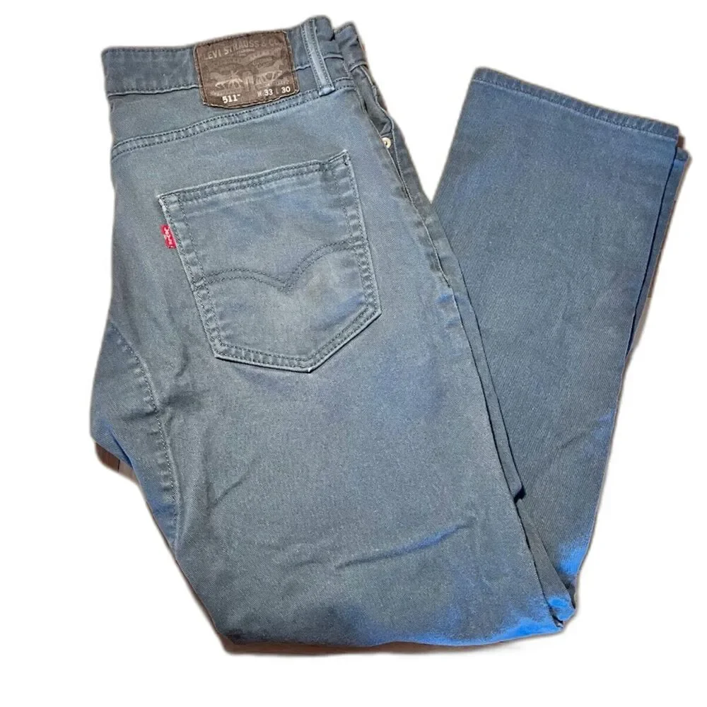 Turquoise‎ Levi 511 Straight Leg Jeans Size 33/30 Measures 36/28